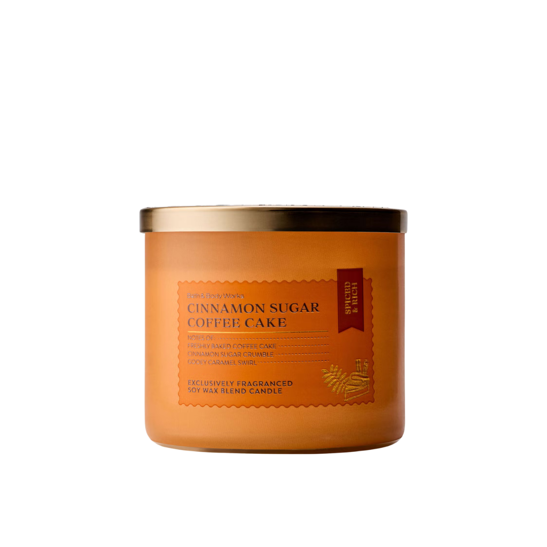 Bath & Body Works Cinnamon Sugar Coffee Cake 3-Wick Candle